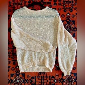 Vintage 1960s light pink and white knit sweater